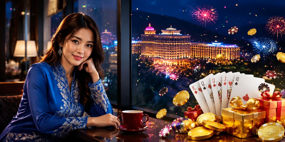Pemain berbaju kurung bermain rummy kasino di suasana Genting Highlands