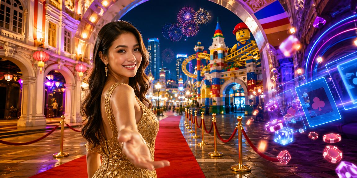 Pemandangan bandar Malaysia dengan suasana permainan dan pertaruhan aktif